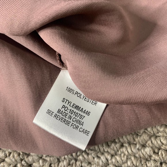 Pink Lily Womens‎ Blouse Top Size Medium Purple Long Sleeves Crew Neck Tie Back - Picture 9 of 11